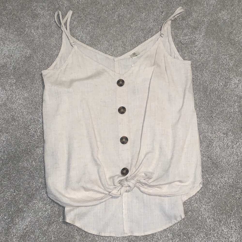 TR. notes small linen tank top